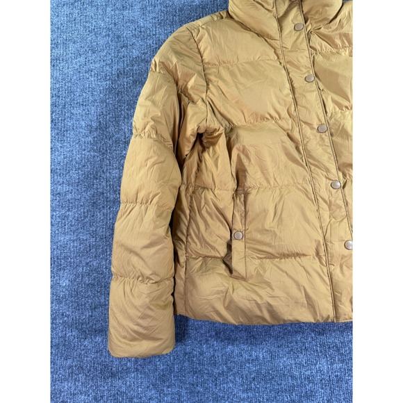 Patagonia Puffer Jacket Womens Large Mustard Yellow Quilted Snap Front Insulated - Picture 3 of 12